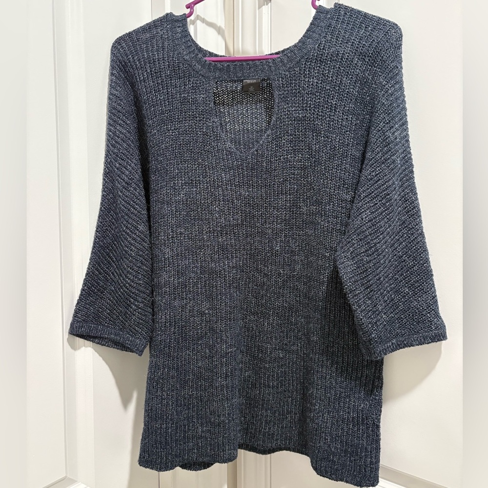 Madison Lilly Elegant Navy Cut Out Neck Sweater